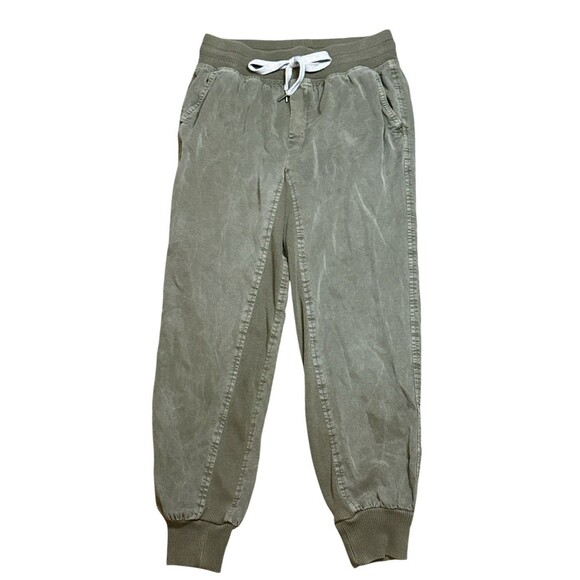 Aerie Women’s Olive Green Sz XS  Joggers Cropped Mid Rise 100% Lyocell Pants - Picture 1 of 5